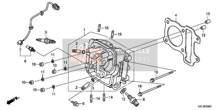 Honda NSC110 2014 Cabeza de cilindro para un 2014 Honda NSC110